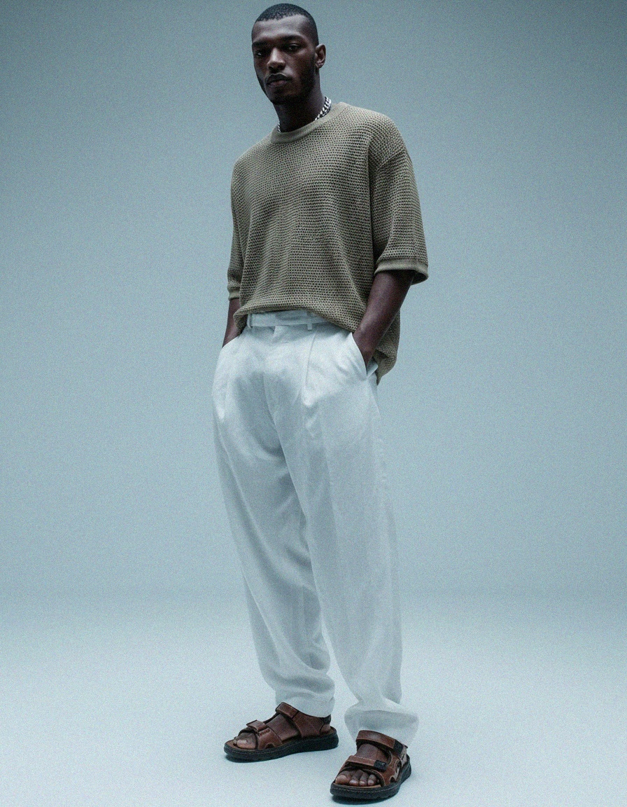 Brązowe skórzane sandały z regulowanym paskiem i wygodnym paskiem zdjęcie 3