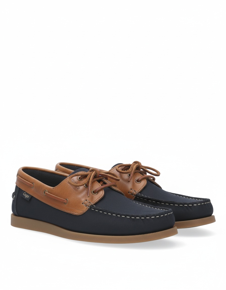 Classic Two-Tone Boat Shoes with Leather Lacing zdjęcie 1