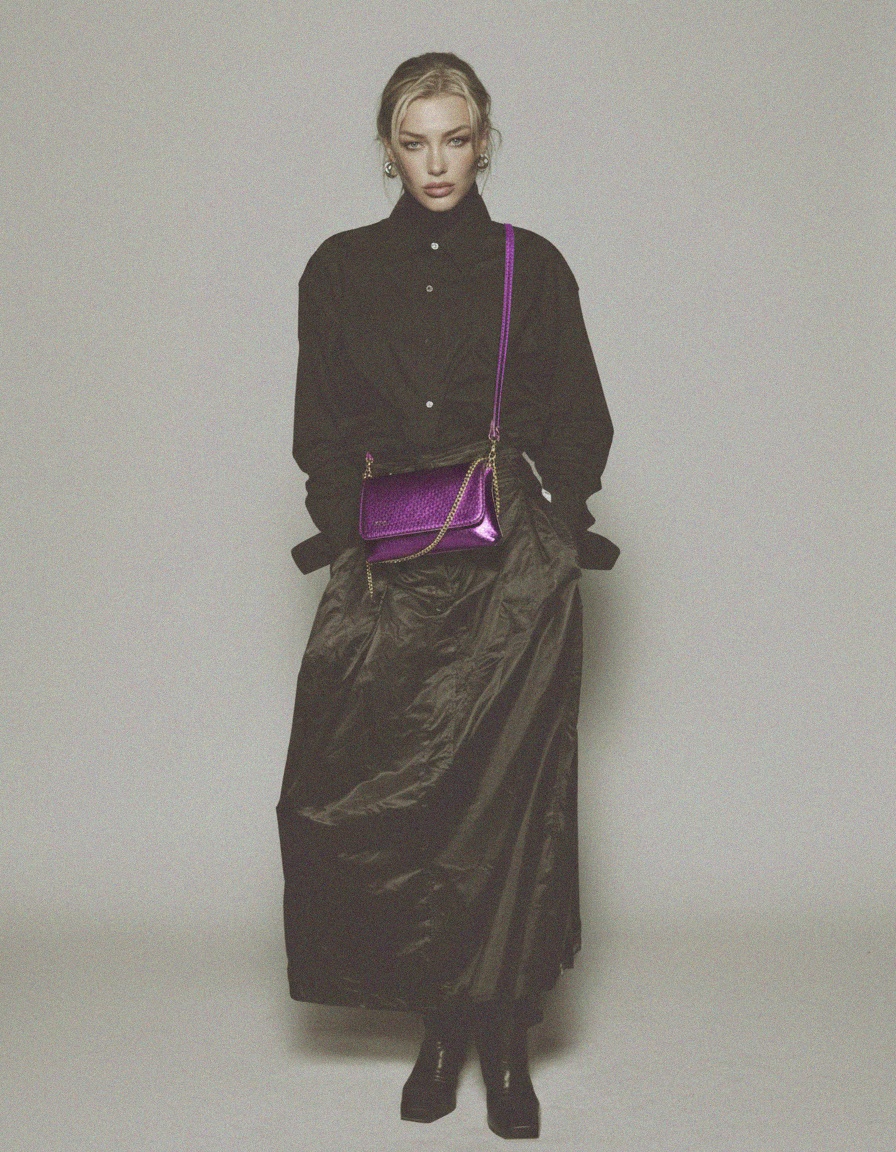 Venezia Shimmering Purple Metallic Mini Bag zdjęcie 2