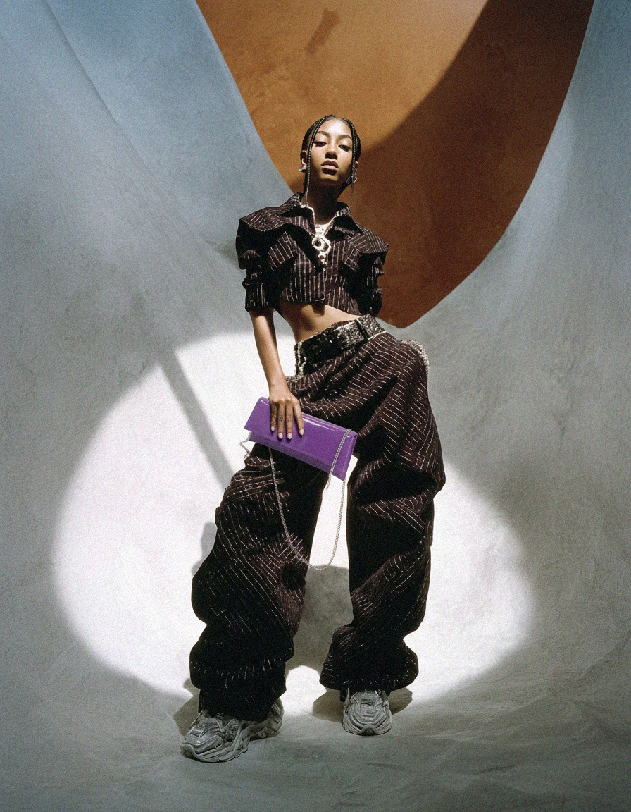 Glossy Purple Patent Clutch Bag with Chain Strap zdjęcie 2