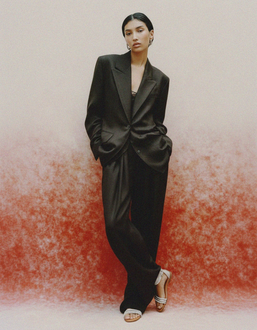 Eleganckie srebrne płaskie sandały z kryształkami zdjęcie 3