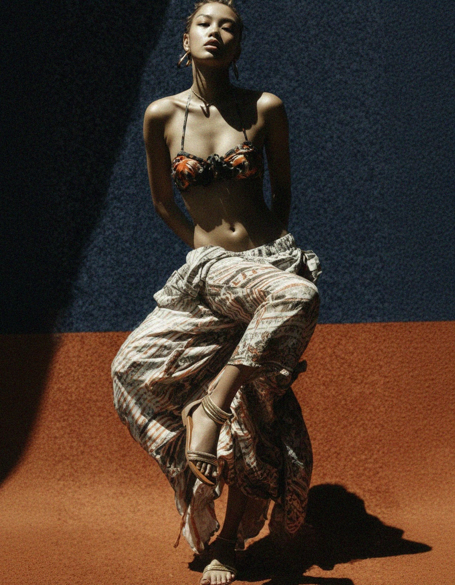 Złote zdobione płaskie sandały z paskiem na kostce zdjęcie 3