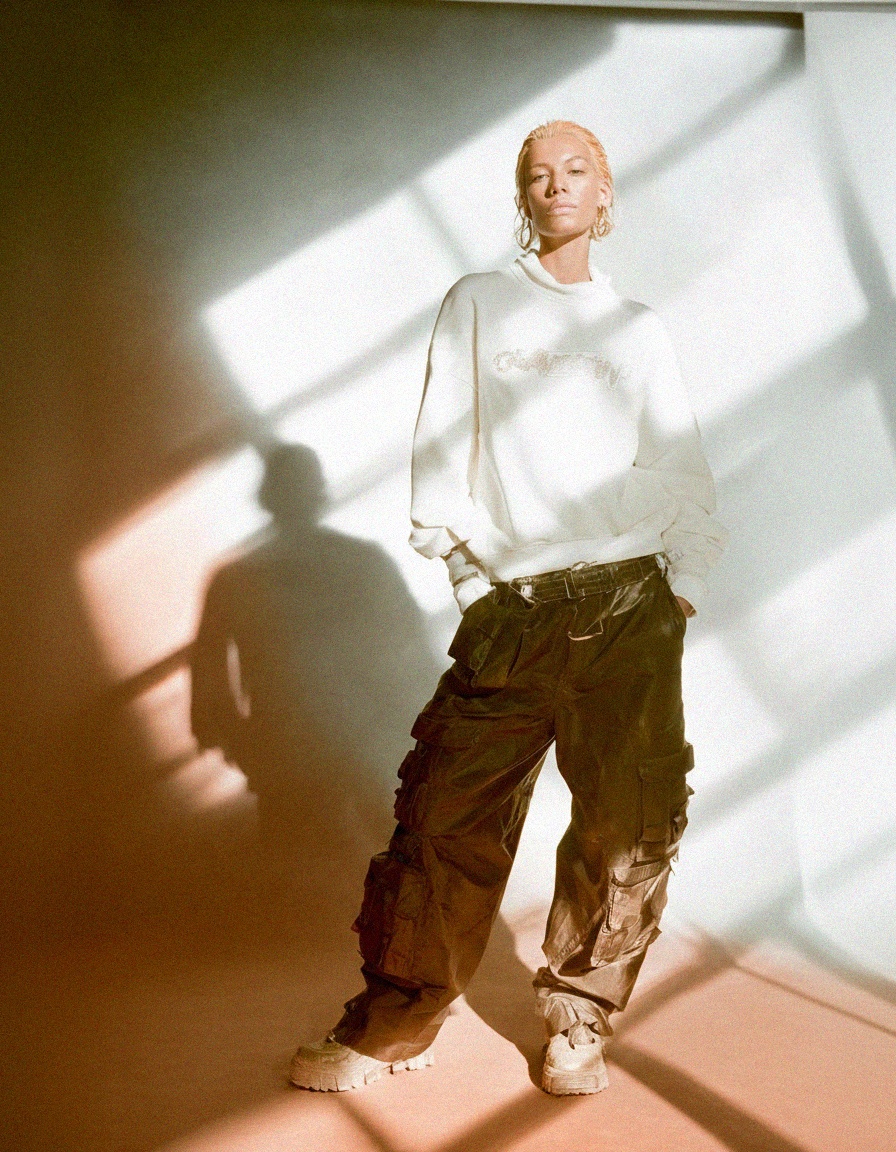 Zniszczone czarne kozaki do kolan z ćwiekami i uprzężą zdjęcie 3