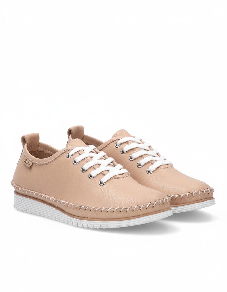 Beige Casual Lace-Up Sneakers zdjęcie 1