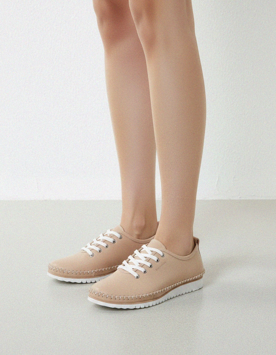 Beige Casual Lace-Up Sneakers zdjęcie 2
