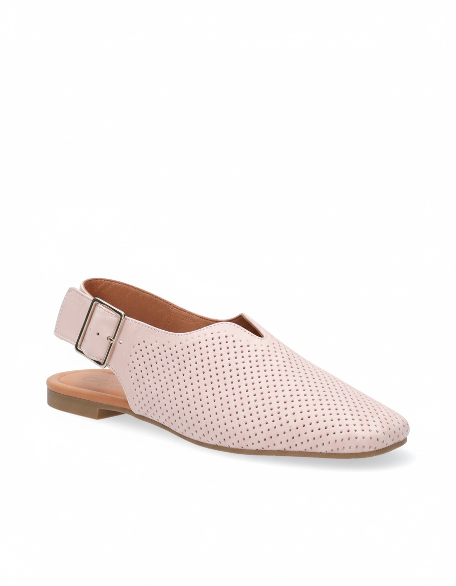 Perforated Slingback Flats - Pink zdjęcie 1