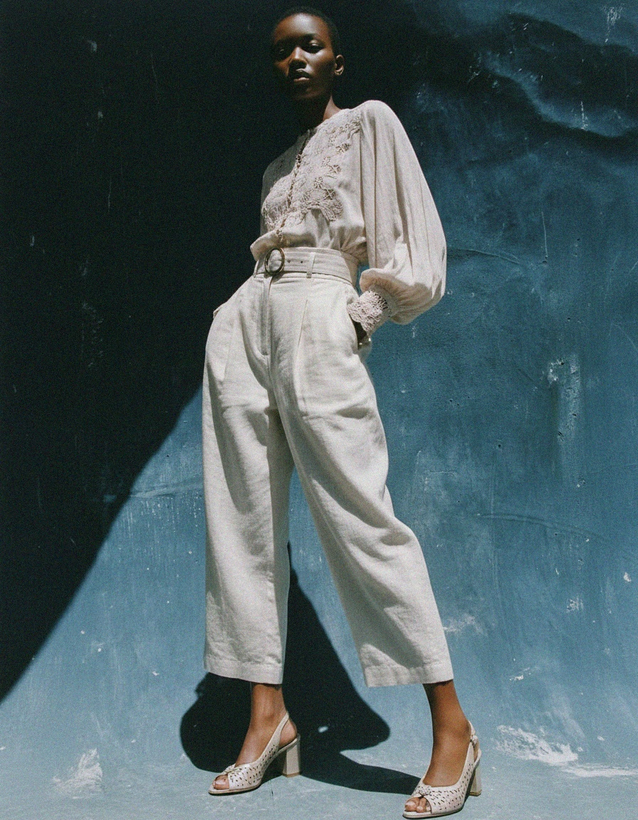 Sandały z perforowanym obcasem blokowym w kolorze Shimmer Beige zdjęcie 3