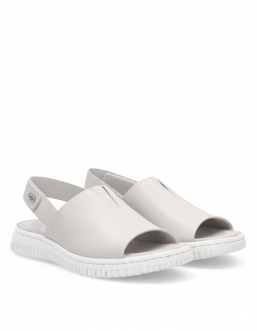 Light Grey Adjustable Strap Comfort Sandals zdjęcie 1