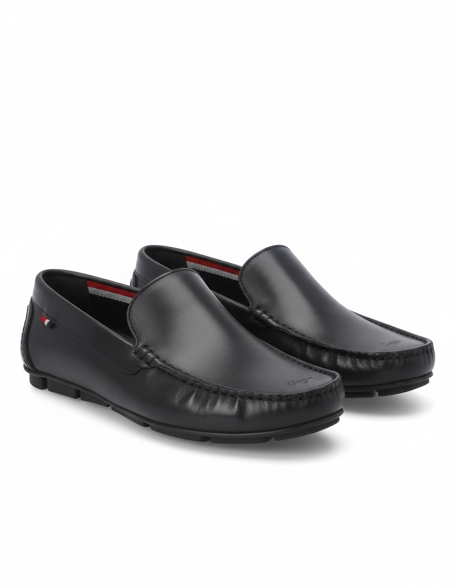 Classic Black Leather Loafers zdjęcie 1