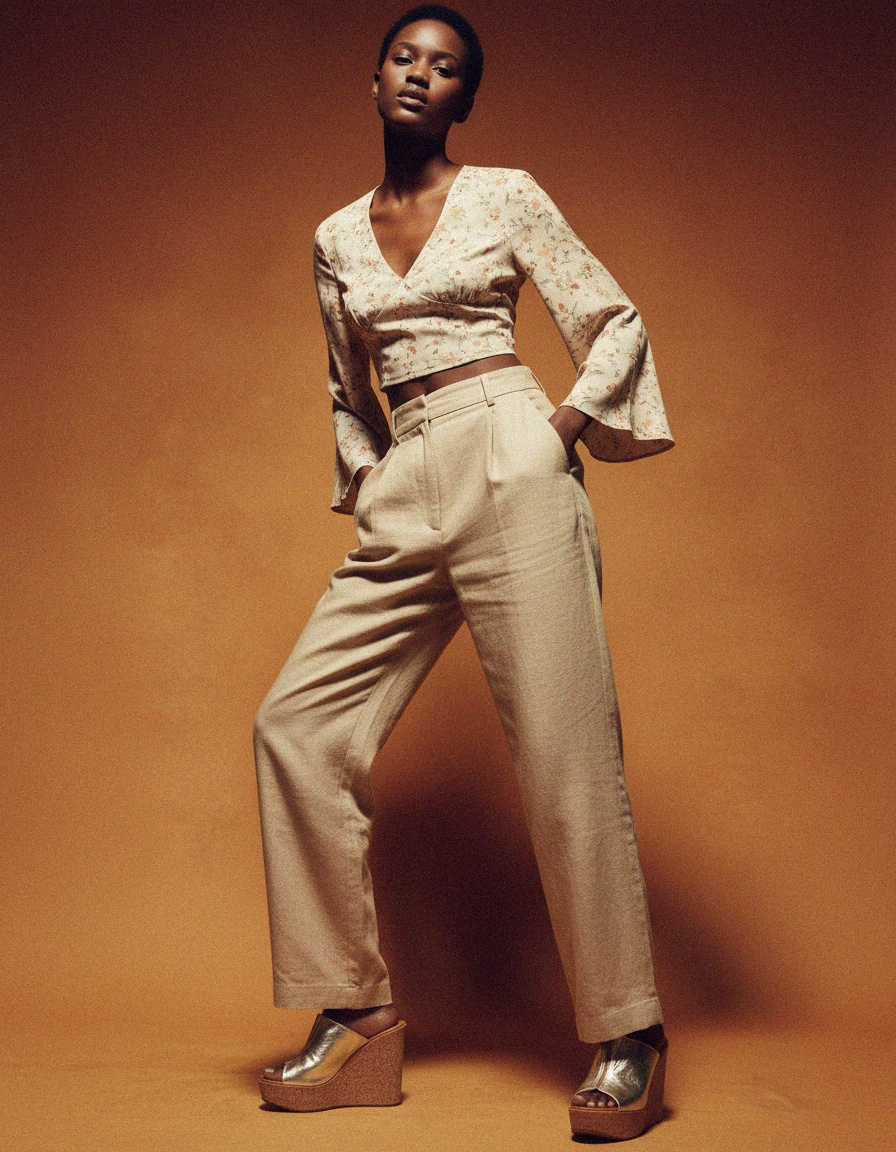 Złote metaliczne klapki na koturnach z korka zdjęcie 3