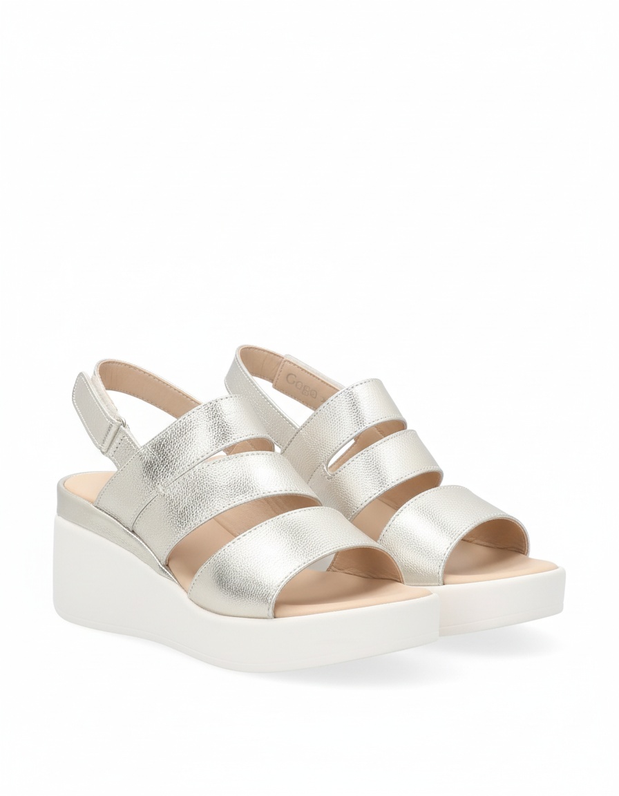 Silver Metallic Platform Sandals zdjęcie 1