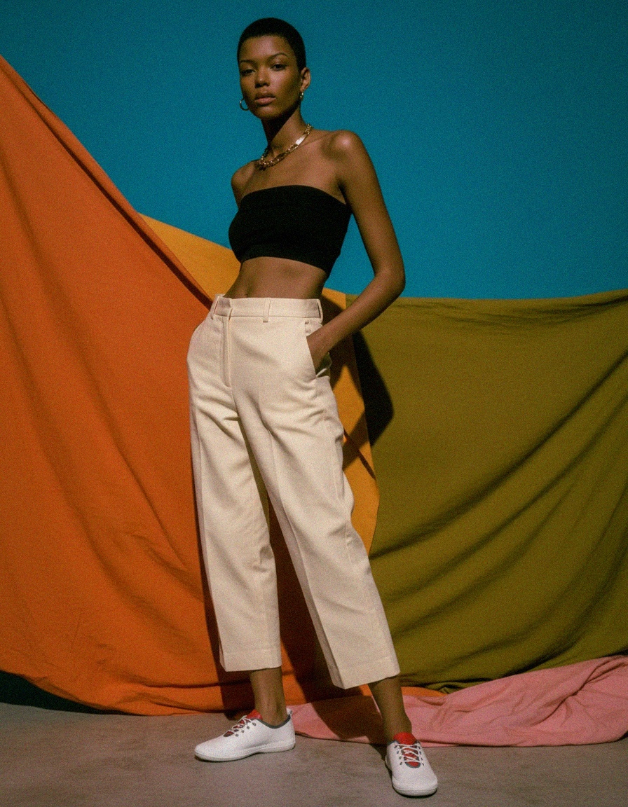 Białe, sznurowane, casualowe trampki z czerwonymi zdobieniami zdjęcie 3