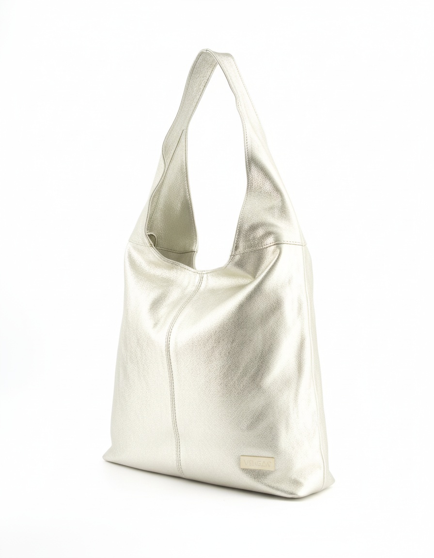 Metallic Silver Hobo Shoulder Bag zdjęcie 1