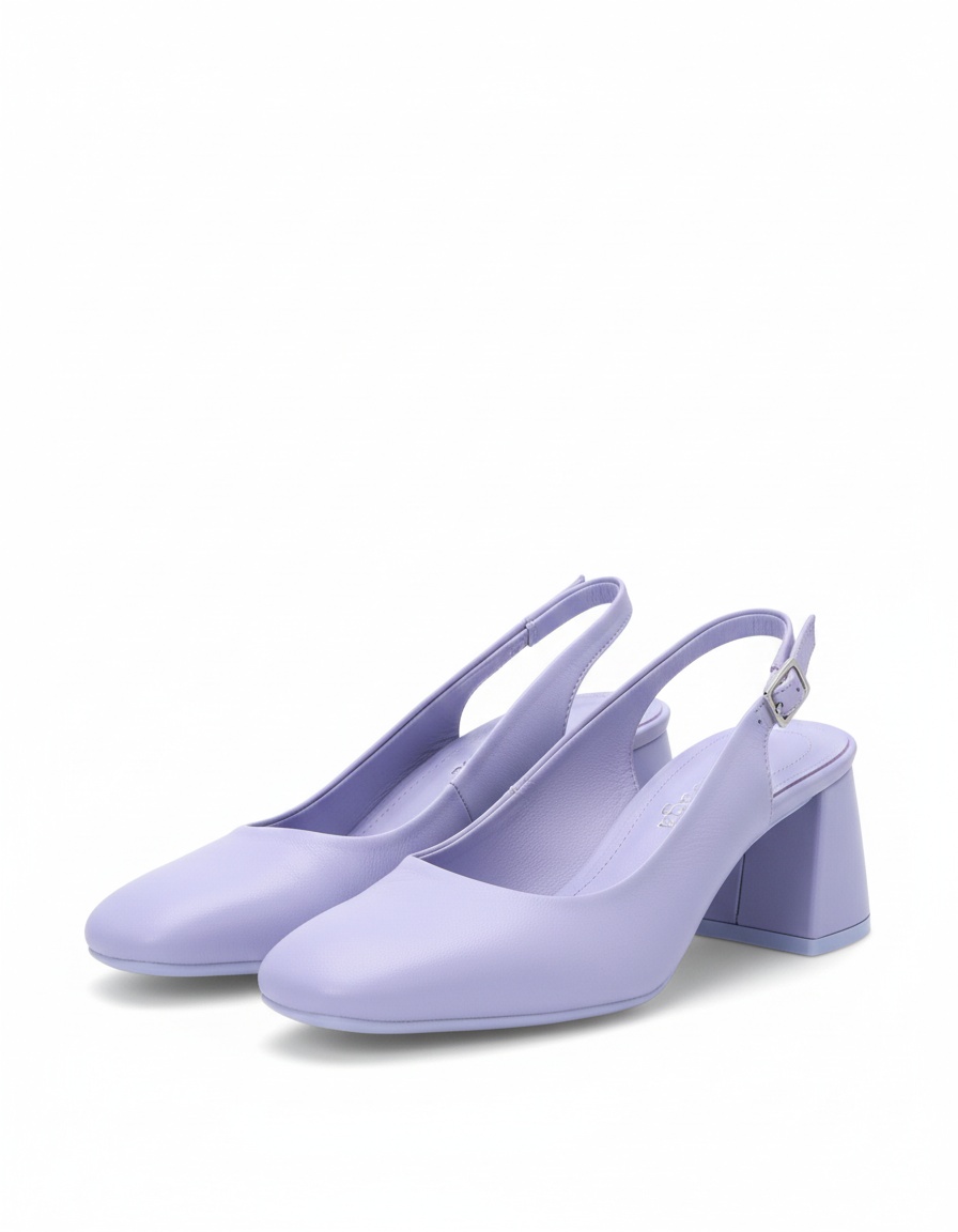 Purple Block Heel Slingback Pumps zdjęcie 1