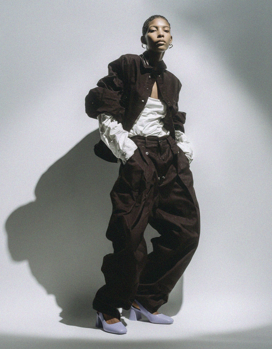 Fioletowe czółenka na obcasie typu block heel z odkrytą piętą zdjęcie 3