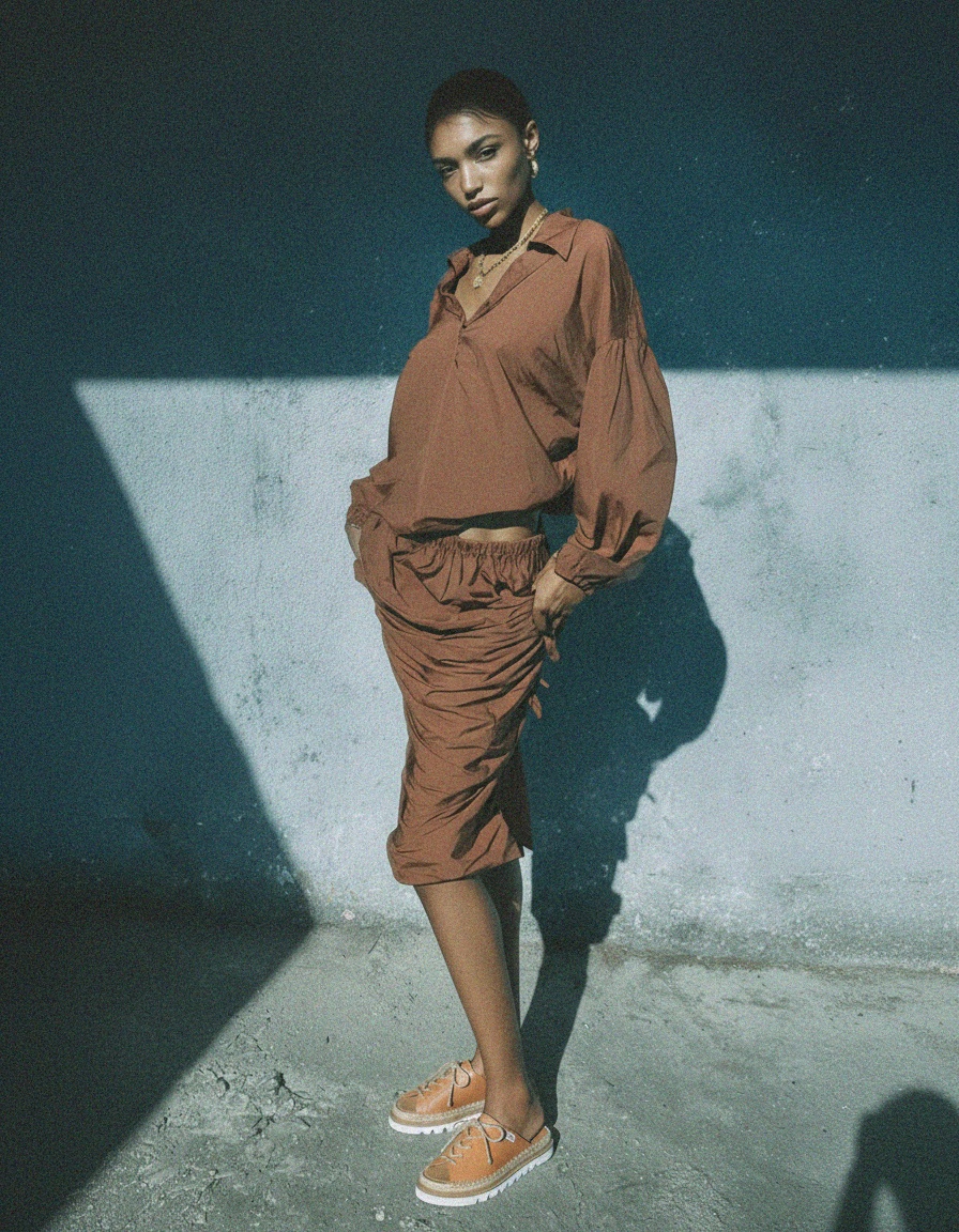 Brązowe skórzane espadryle płaskie zdjęcie 3