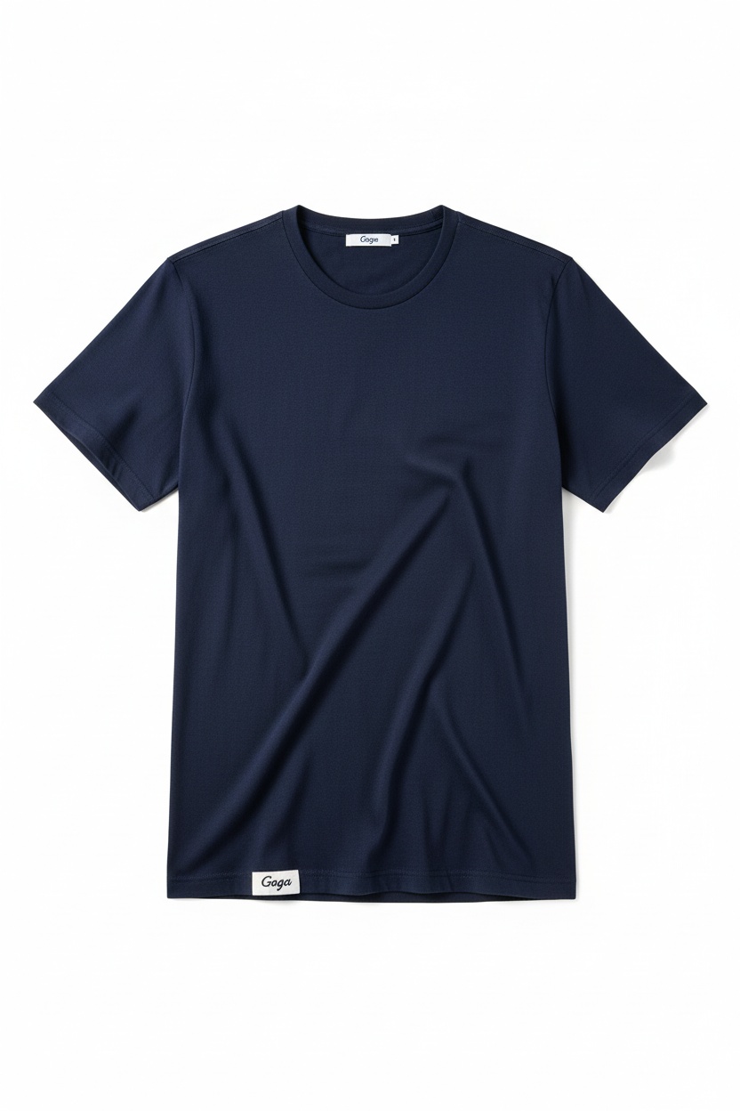 Navy Blue Short Sleeve Crew Neck T-Shirt zdjęcie 1