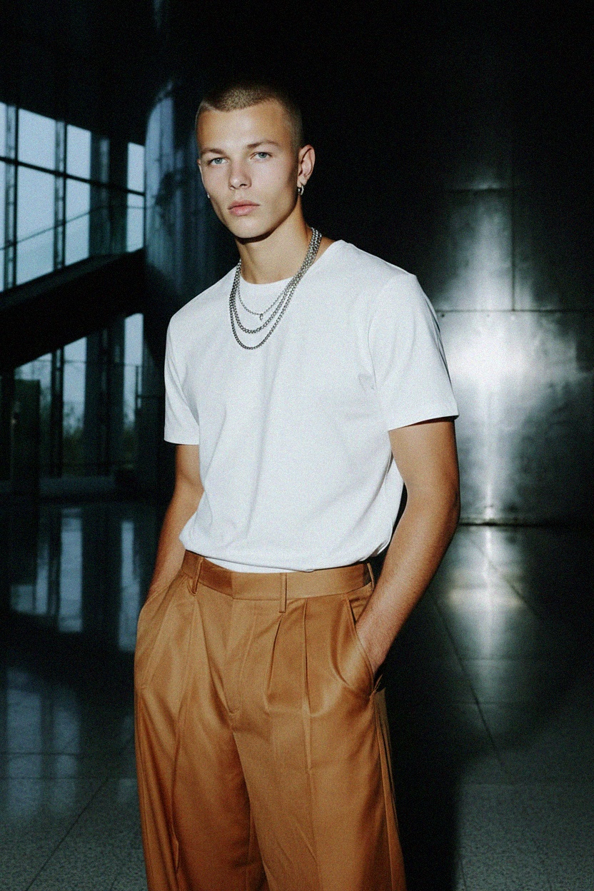 Klasyczny biały T-shirt z krótkim rękawem zdjęcie 3