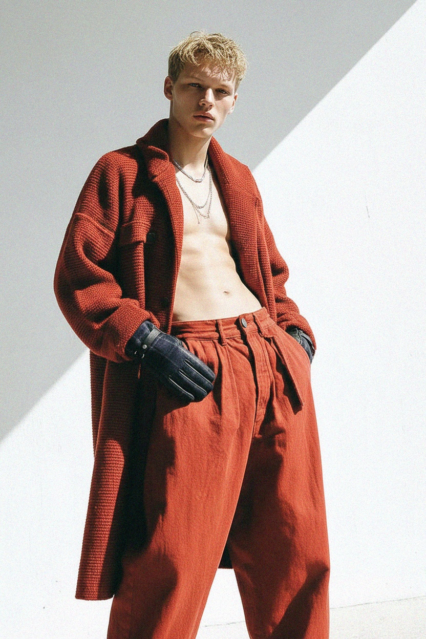 Klasyczne rękawiczki w kratę i skórę zdjęcie 3