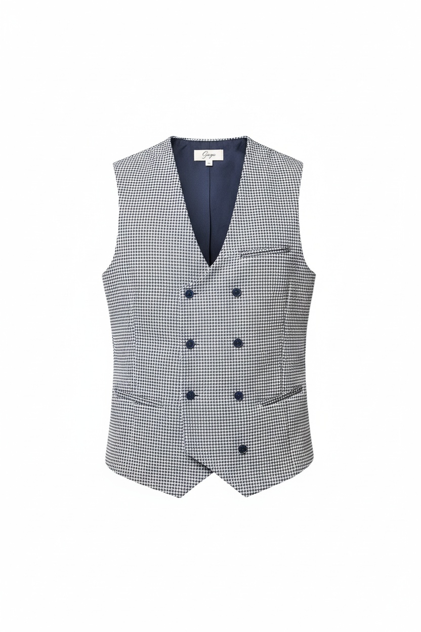 Stylish Patterned Double-Breasted Top zdjęcie 1