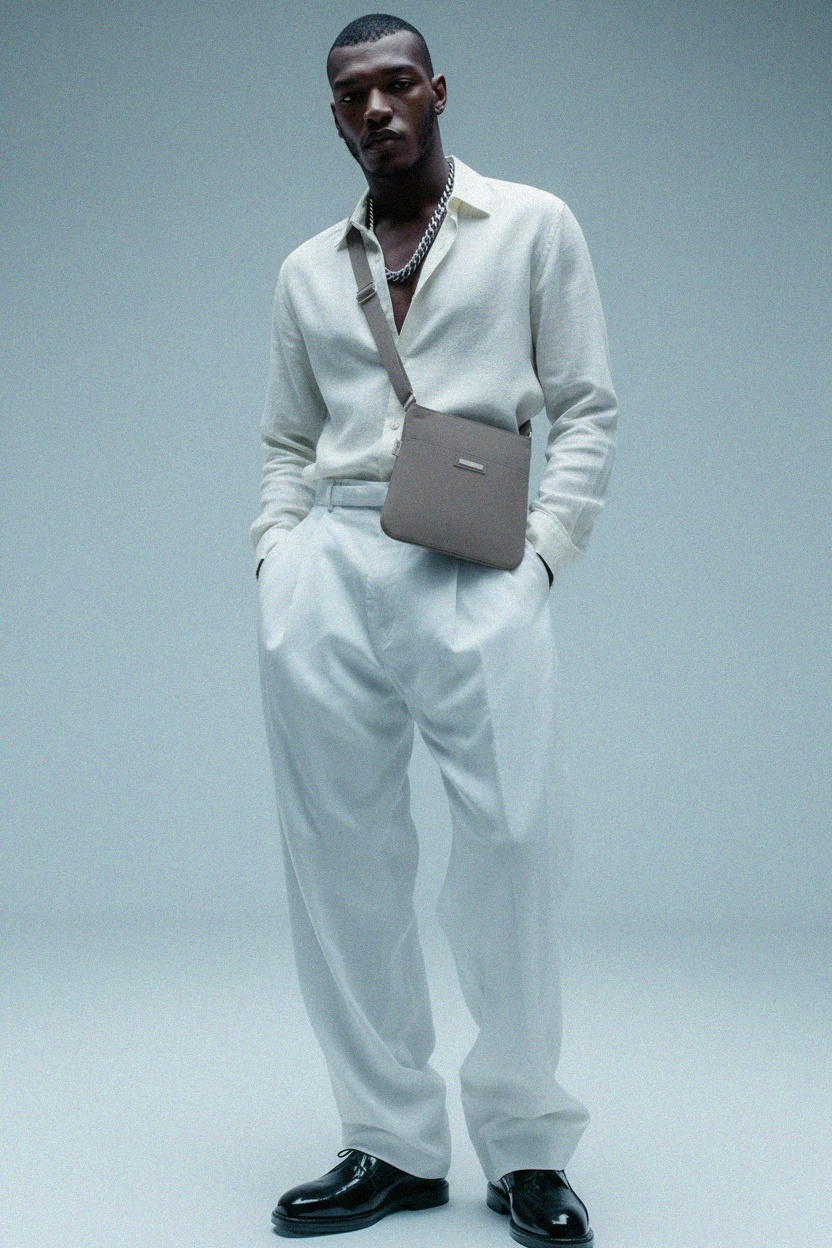 Grey Crossbody Shoulder Bag with Adjustable Strap zdjęcie 2