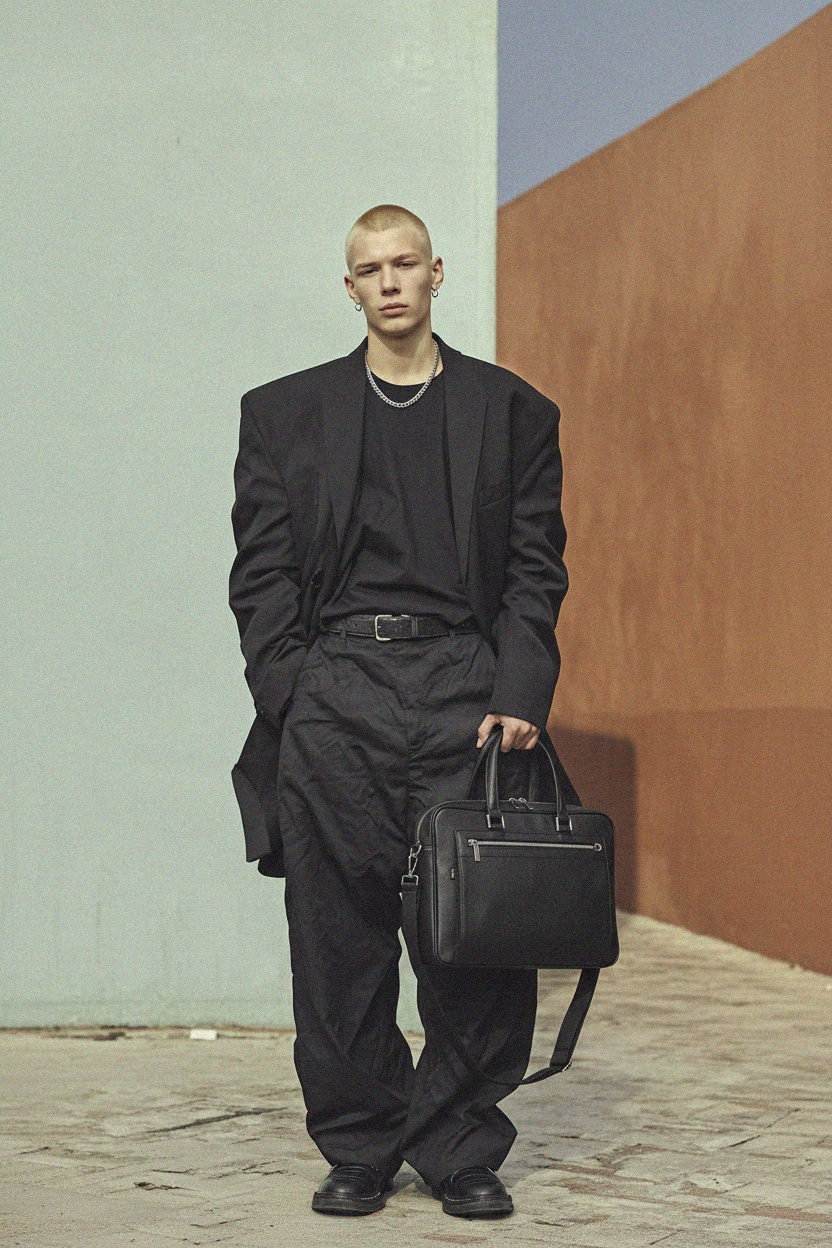 LANCERTO Black Professional Laptop Briefcase zdjęcie 2