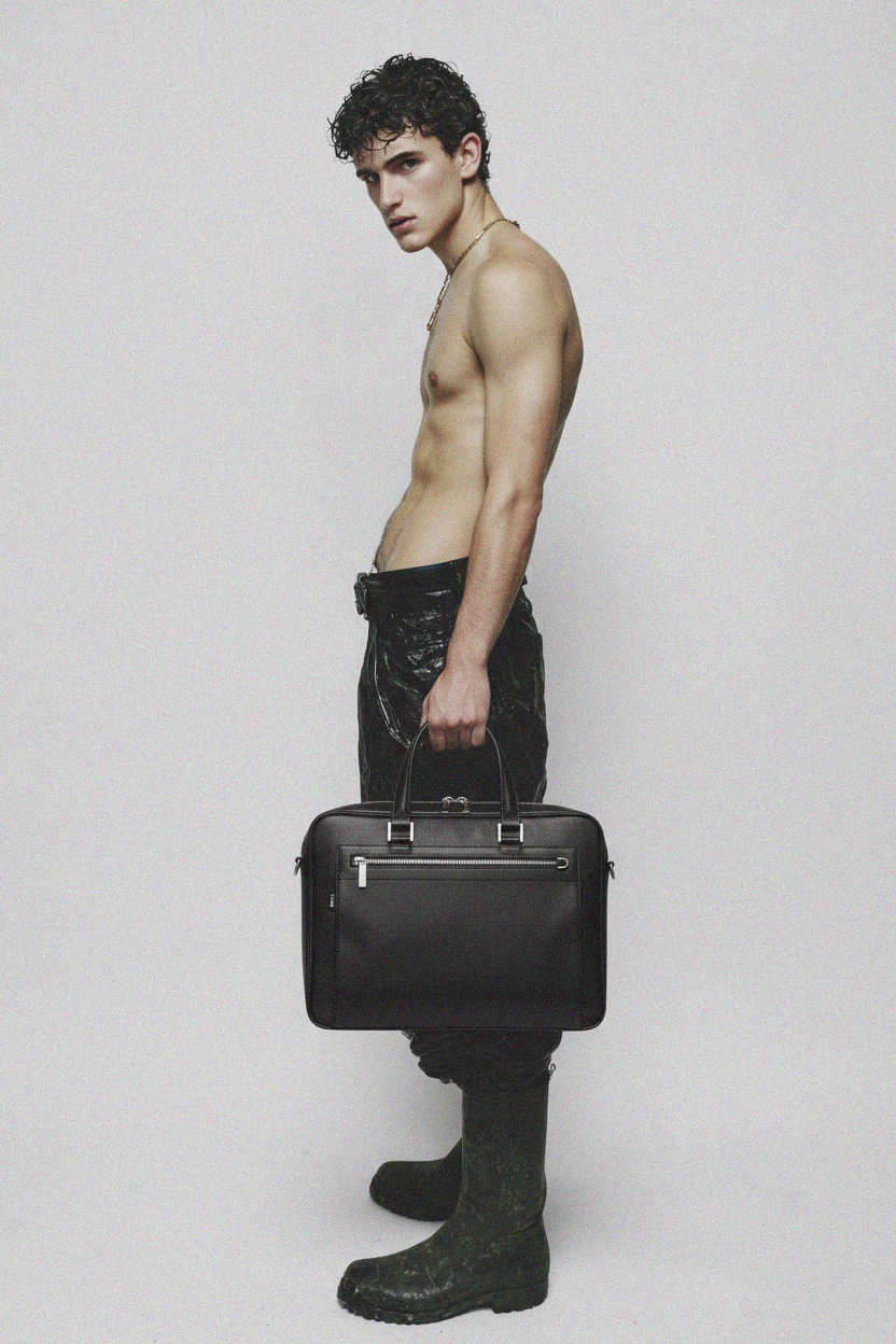 LANCERTO Czarna profesjonalna teczka na laptopa zdjęcie 3