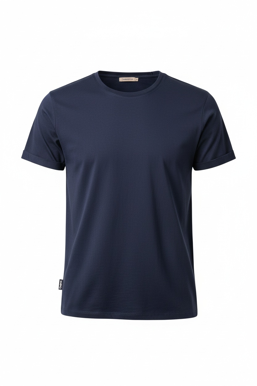 Navy Blue Crew Neck T-shirt zdjęcie 1
