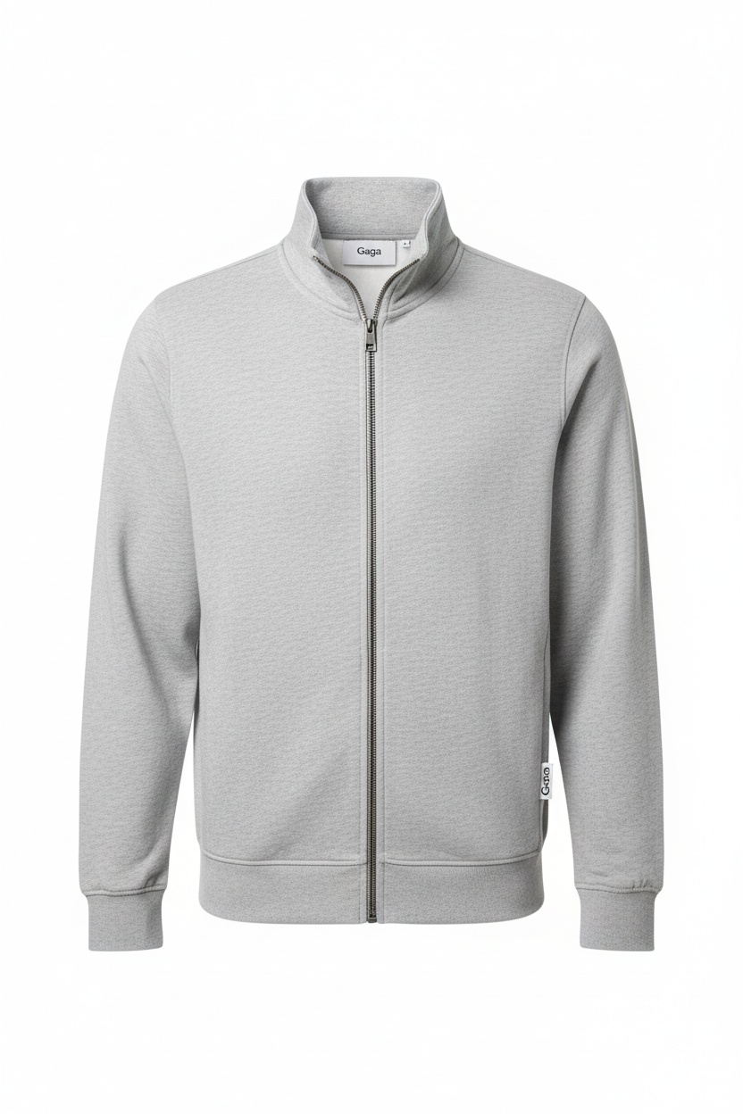 Casual Grey Full-Zip Sweatshirt zdjęcie 1