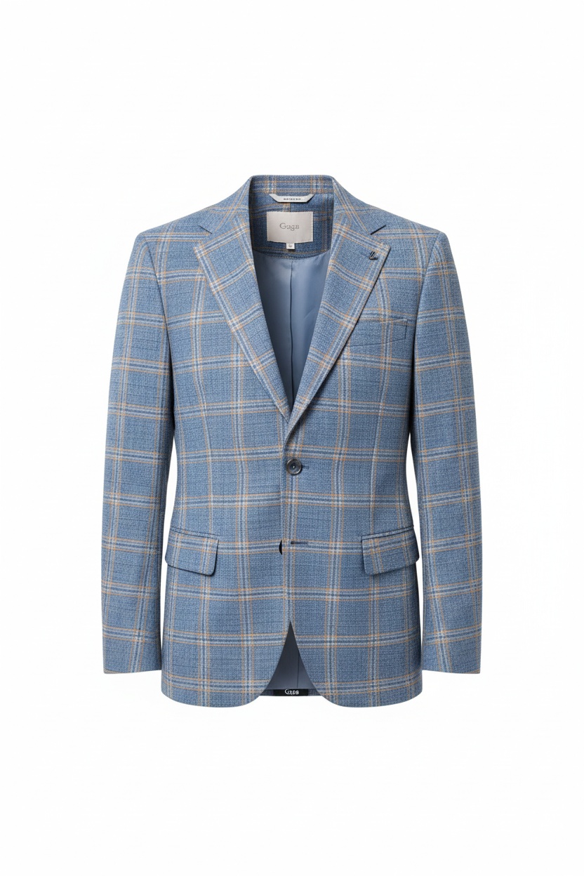 Blue Plaid Blazer for Versatile Styling zdjęcie 1