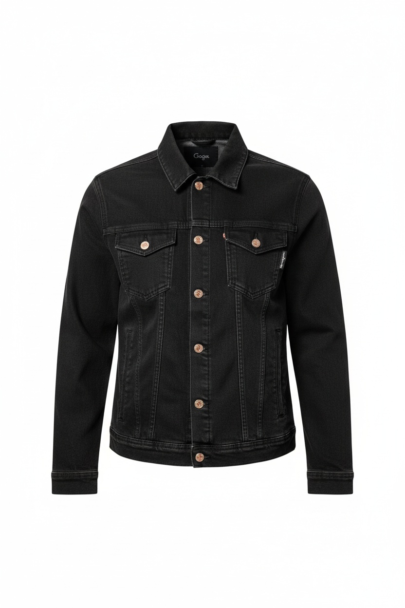 Classic Black Denim Jacket zdjęcie 1