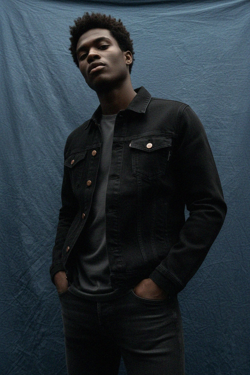 Classic Black Denim Jacket zdjęcie 2