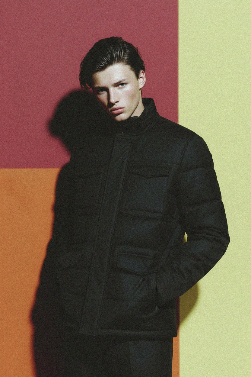 Czarna ocieplana kurtka użytkowa z wieloma kieszeniami zdjęcie 3