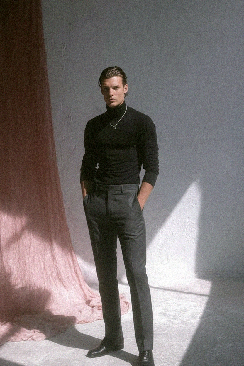 Dark Grey Slim Fit Long Pants zdjęcie 2