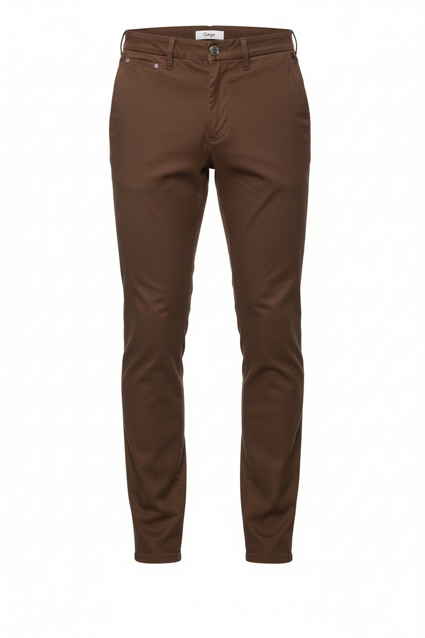 Classic Brown Slim Fit Pants zdjęcie 1