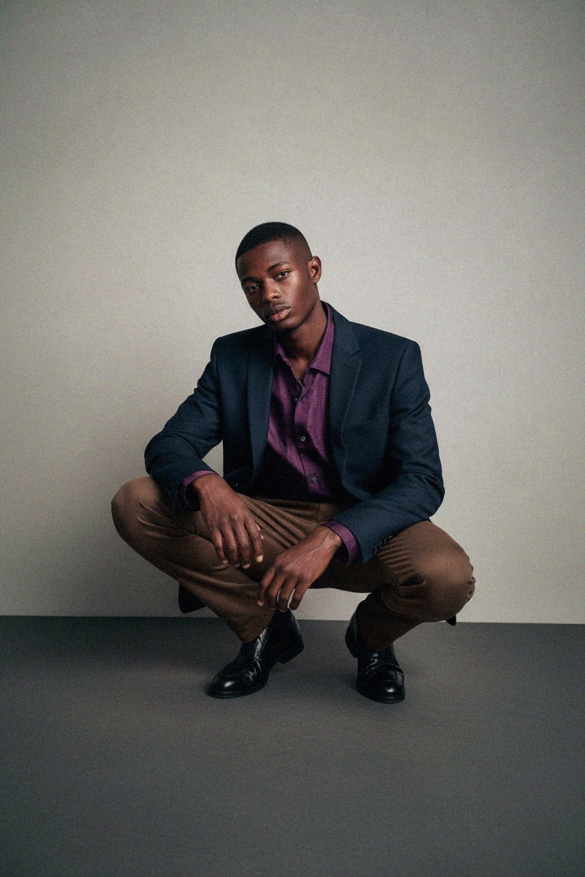 Classic Brown Slim Fit Pants zdjęcie 2