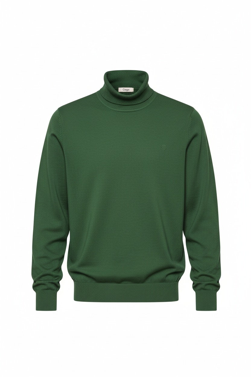 Classic Green Turtleneck Sweater zdjęcie 1