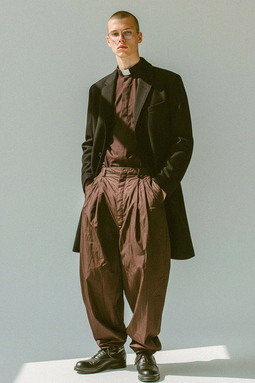 Classic Black Single-Breasted Overcoat zdjęcie 2