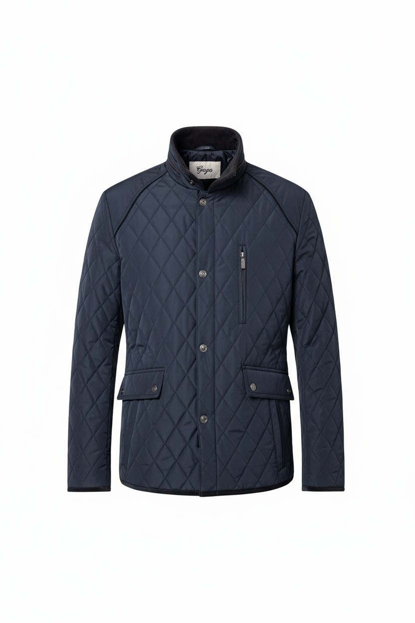 Classic Navy Quilted Jacket zdjęcie 1