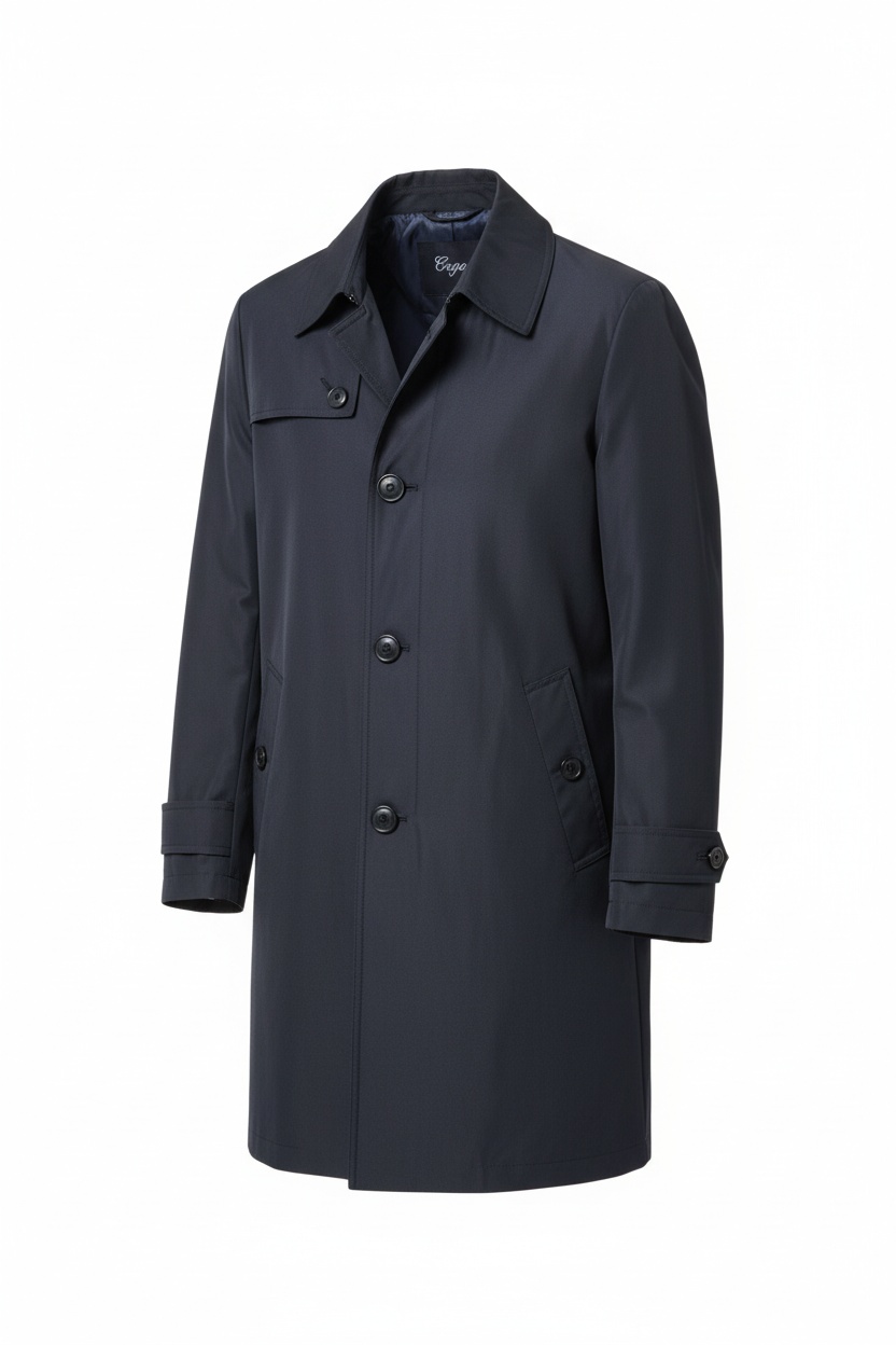 Classic Dark Blue Mac Coat zdjęcie 1