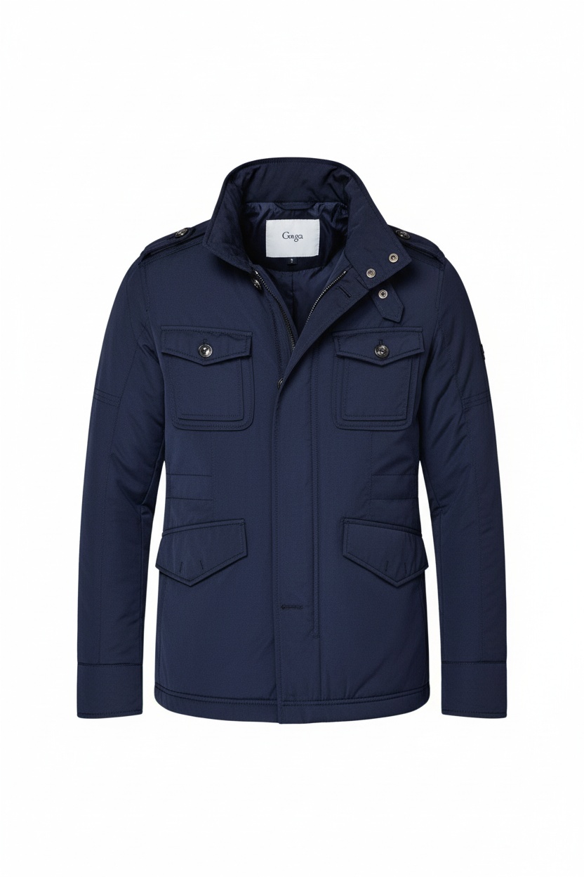 Navy Blue Utility Field Jacket zdjęcie 1