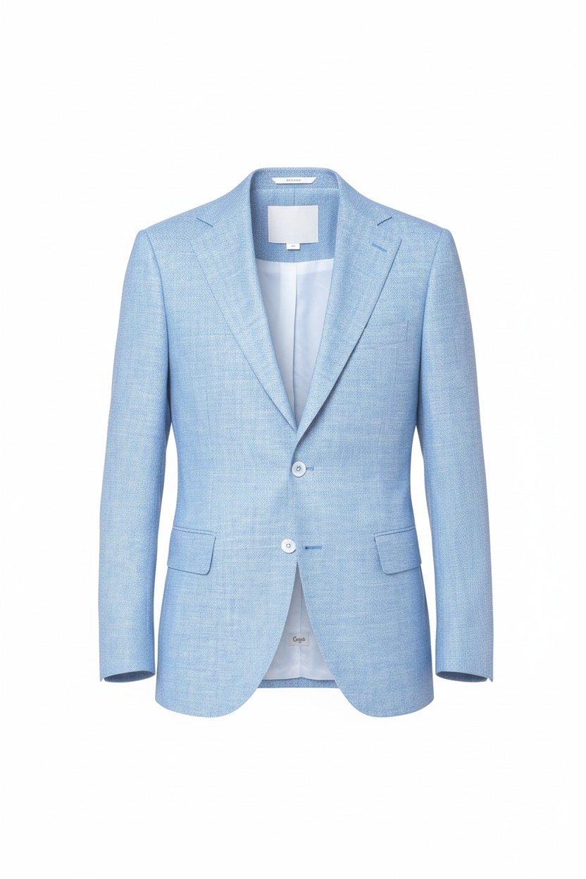 Textured Light Blue Blazer zdjęcie 1