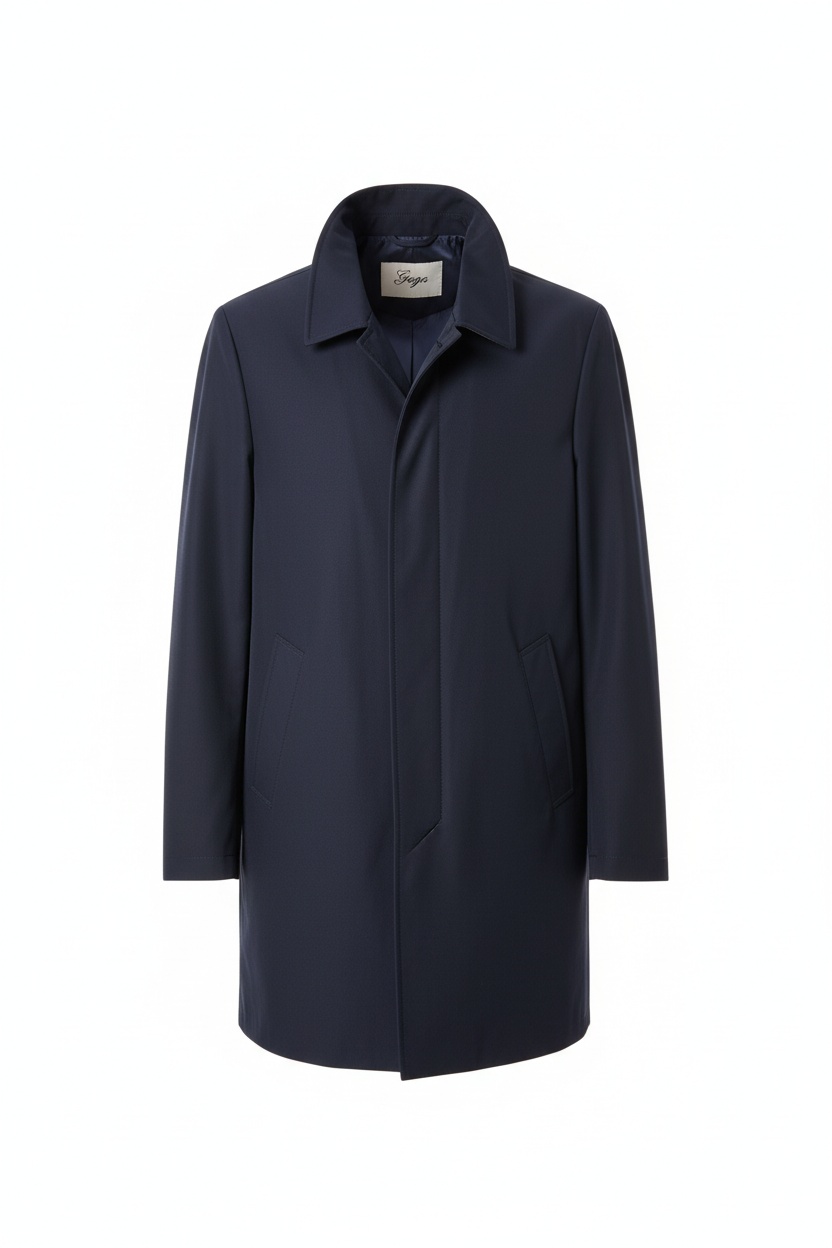 Classic Dark Blue Mac Coat zdjęcie 1