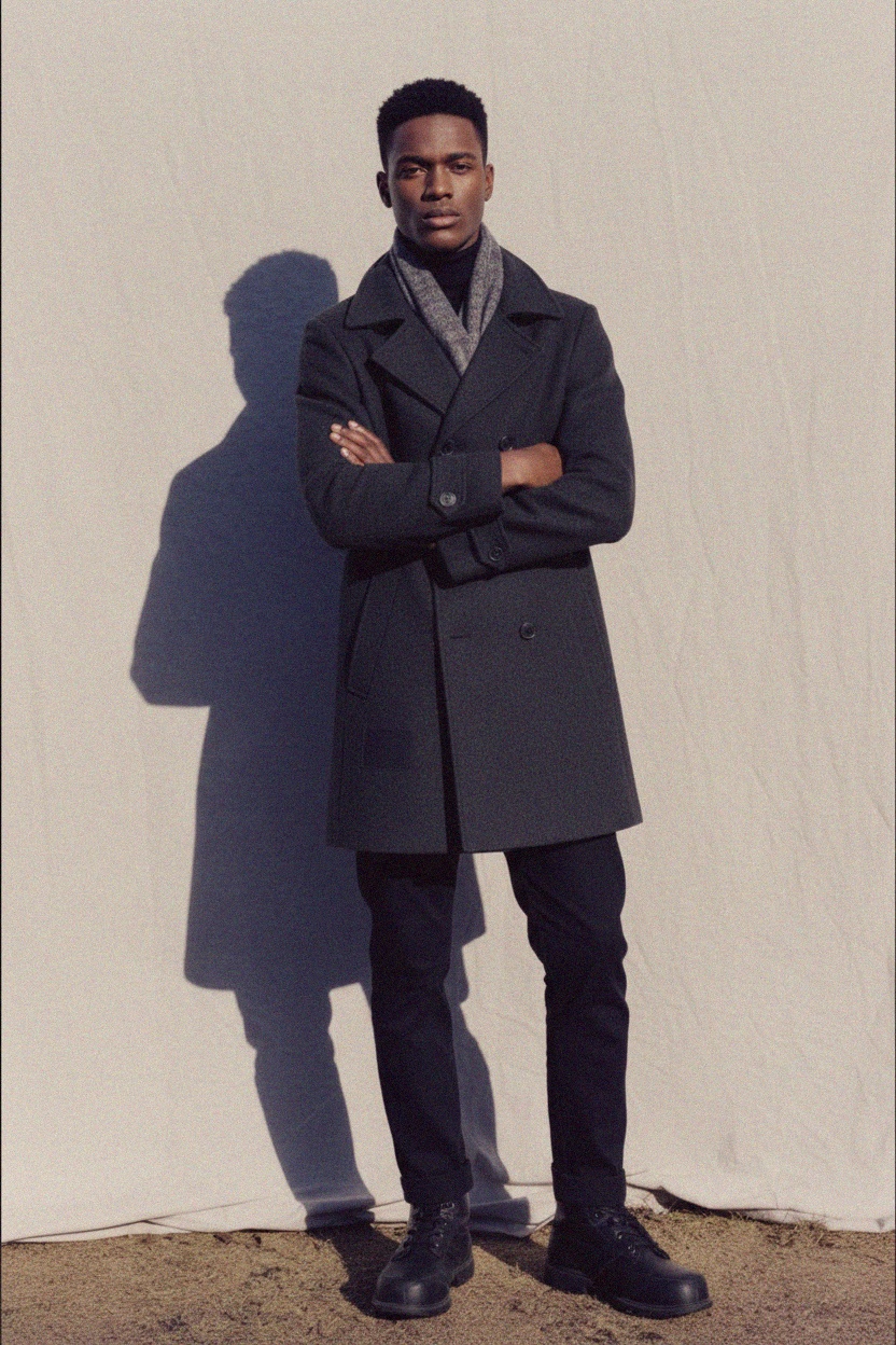 Classic Double-Breasted Peacoat zdjęcie 2