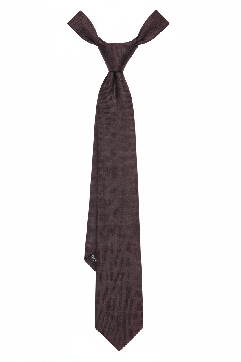 Classic Brown Textured Tie zdjęcie 1