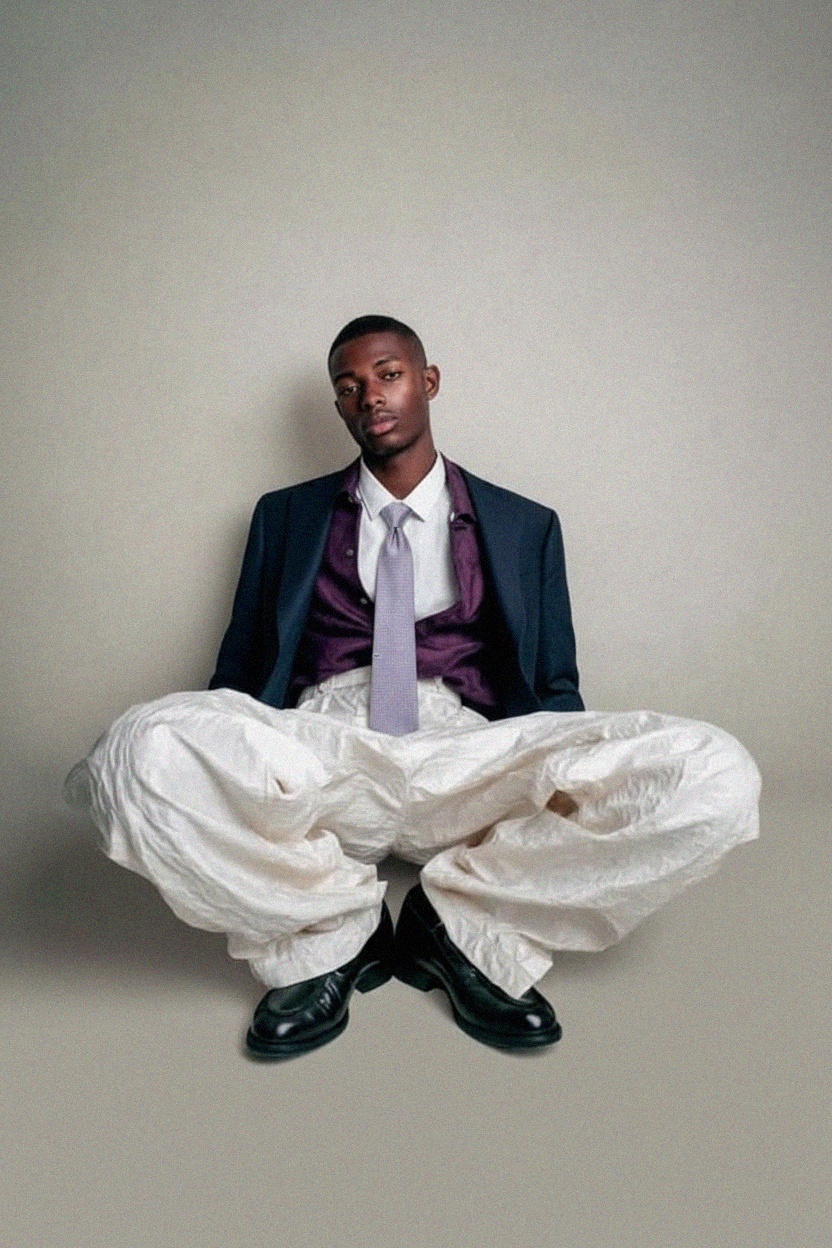 Light Purple Geometric Patterned Tie zdjęcie 2