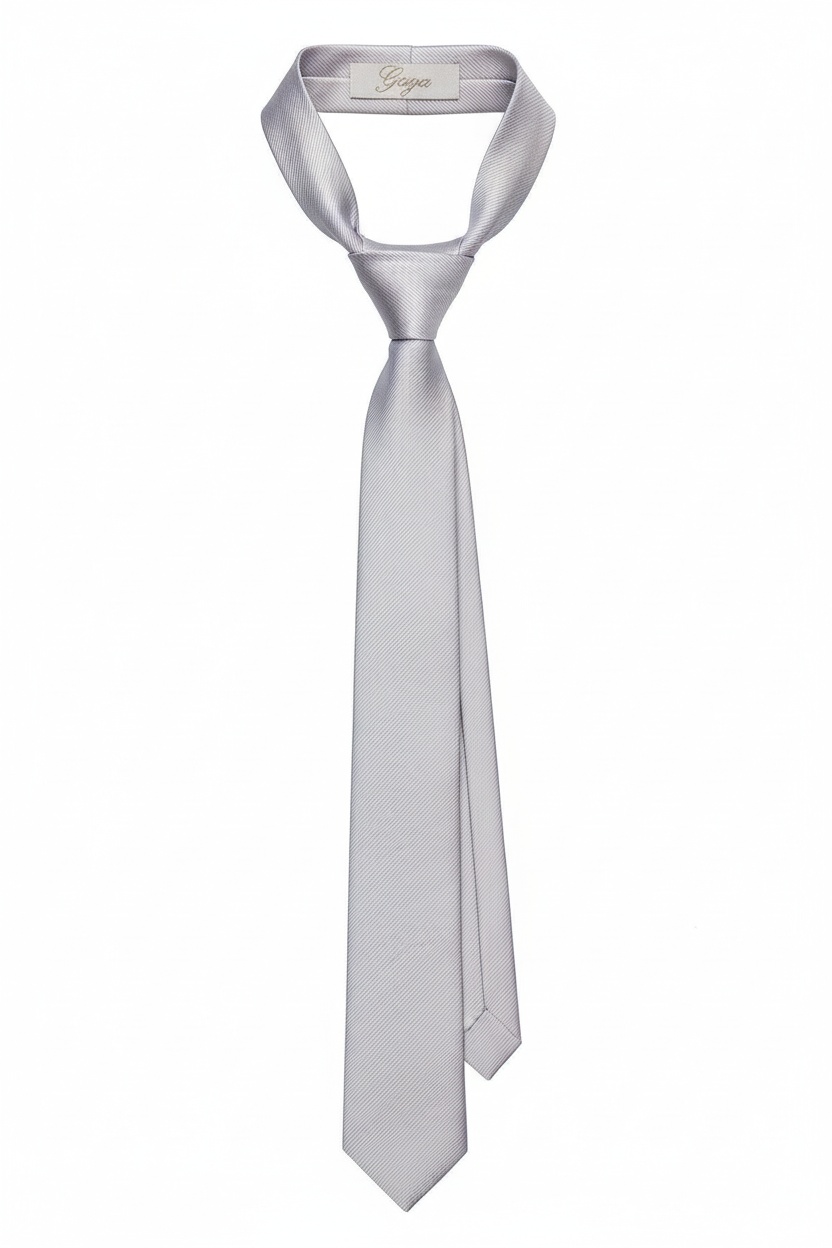 Sleek Silver Textured Tie zdjęcie 1