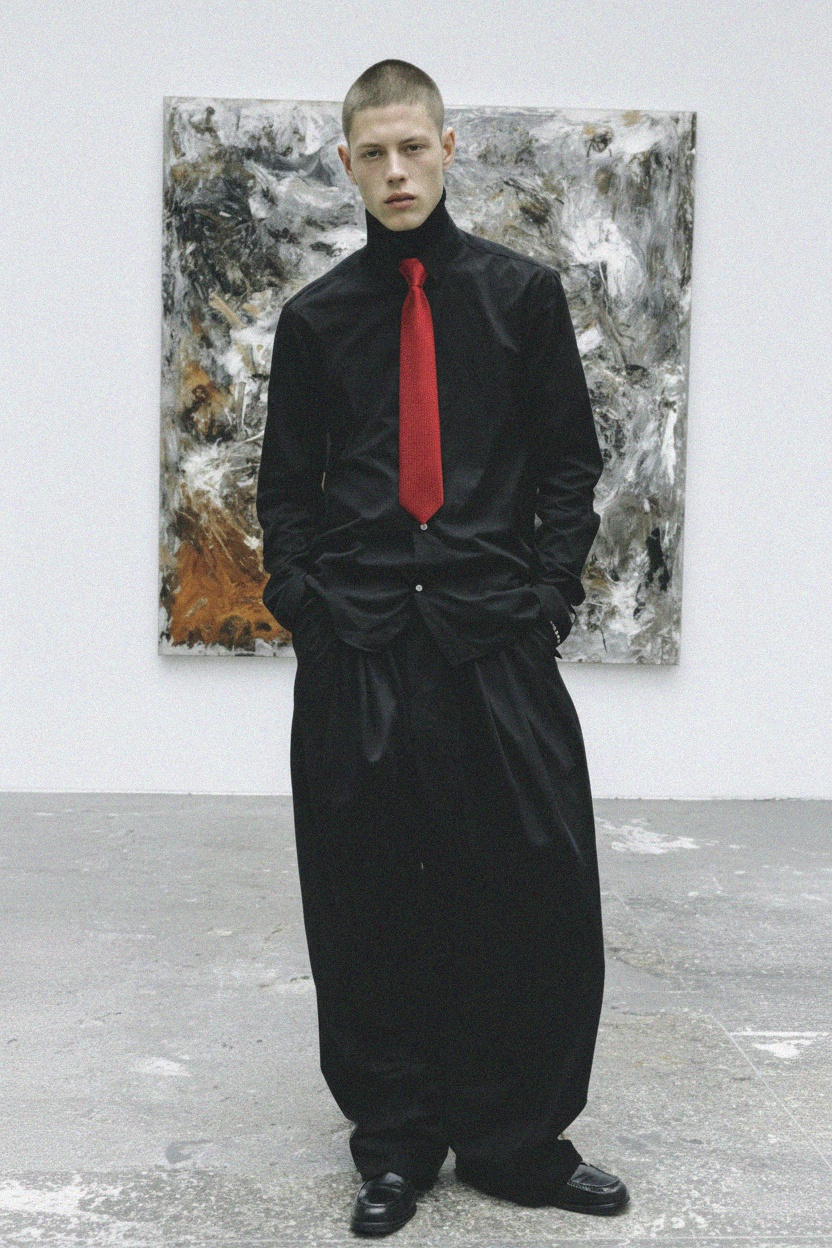 Czerwony krawat we wzór zdjęcie 3