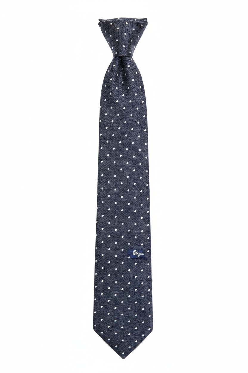 Textured Blue Polka Dot Tie zdjęcie 1