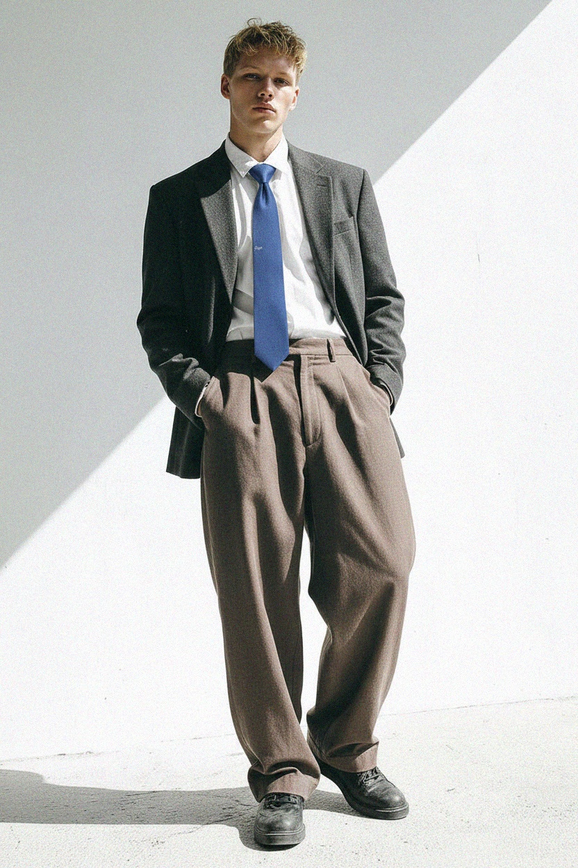 Klasyczny niebieski krawat teksturowany zdjęcie 3